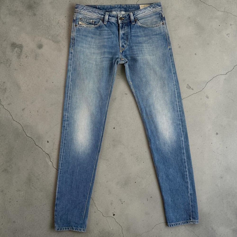 Diesel Viker Jeans Mens 33x34 Altered Tapered Fit Light Wash Cotton Italy 008XZ